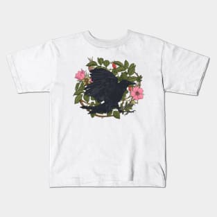 Raven and roses t-shirt Kids T-Shirt